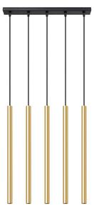 Lampada a sospensione PASTELO 5L oro lucido 5xG9 8W acciaio 90x5x45cm Sollux Lighting