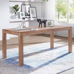 FineBuy Tavolo da pranzo in legno massiccio di acacia 120 x 60 cm - Tavolo da pranzo rettangolare in legno massiccio della casa di campagna - Tavolo da cucina in legno massiccio - Tavolo in legno naturale - Tavolo in vero legno