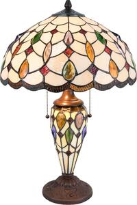 Clayre & Eef Lampada da tavolo Tiffany Ø 40x60 cm Vetro beige marrone