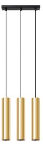 Lampada a sospensione LAGOS 3 oro lucido 3xGU10 10W acciaio 90x6x45cm Sollux Lighting