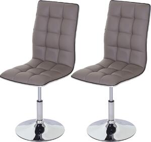 Set di 2 sedie da pranzo MCW-C41, sedia per cucina, ecopelle certificata MVG, colore grigio tortora