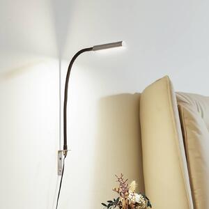 Lindby Flexola Lampada a LED da lettura, nichel, angolare, ferro, spina