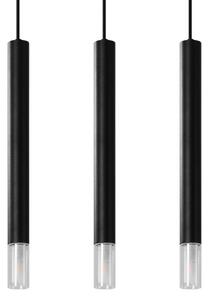 Lampada a sospensione WEZYR 3 nero 3xG9 8W acciaio/vetro 120x6x45cm Sollux Lighting
