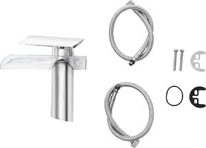 Rubinetto da bagno - Rubinetto per lavabo - Montaggio a vista - Corpo in acciaio inossidabile - Caratteristiche interne in ottone - Bianco