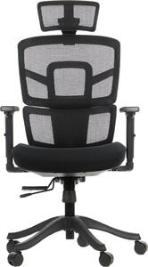 Sedia da ufficio girevole ergonomica TREX, base in nylon, braccioli regolabili, seduta scorrevole (avanti-indietro), nero