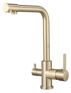 Rubinetto da cucina a tre vie in stile retrò con filtro in ottone LAYNA Gold LAUFERI