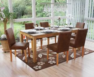 Set di 6 sedie per sala da pranzo Sedia da cucina Littau ~ tessuto, finto camoscio, gambe chiare