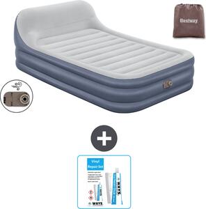 Materasso gonfiabile Bestway - 2 persone - 152 x 226 x 46 cm - Grigio - Accessori inclusi