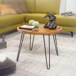 Tavolo sheesham in legno massiccio 60x45x60 cm tavolo rotondo da soggiorno | Wohnling