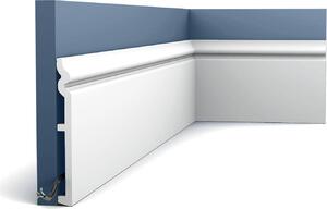 Battiscopa a pavimento Orac Decor SX206 LUXXUS CONTOUR Listello decorativo Listello decorativo stile classico colore bianco 2 m