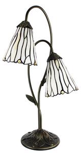 Clayre & Eef Lampada da tavolo Tiffany 61 cm Marrone Bianco in poliresina