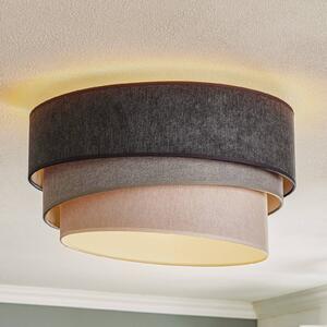 Plafoniera soffitto Pastell Trio Duolla, dimmerabile, Alluminio / Grigio / Zincato, Soggiorno / Sala da pranzo, Tessuto / Stoffa / Seta, Moderno, Plafoniera