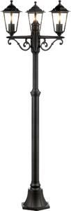 BRILLANTE candelabro classico nero CARLEEN | lampada da terra per esterni con tre bracci | altezza 2 metri | dimmerabile con una fonte luminosa adeguata | 3x presa E27 max. 60 watt | metallo/vetro