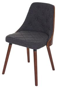 Sedia da pranzo HWC-A75, sedia per visitatori, sedia da cucina, legno curvato effetto noce MVG ~ tessuto/tessuto grigio