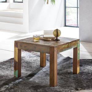 Tavolino FineBuy Legno massiccio riciclato 60x47x60 cm Shabby Chic | Soggiorno Tavolo Tavolino quadrato | Grande salotto