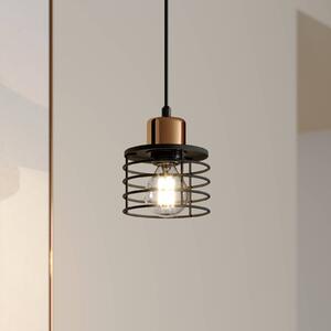 HELAM Lampada a sospensione Edison in nero/rame, 1 luce