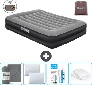 Materasso gonfiabile Bestway - 2 persone - 152 x 203 x 46 cm - Grigio - Accessori inclusi