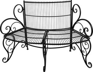 Panchina da giardino Clayre & Eef 134x54x92 cm in metallo nero
