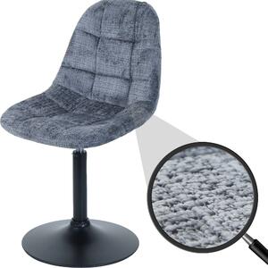 Sedia da pranzo HWC-A60, sedia da cucina girevole, acciaio Tessuto / ciniglia tessile (465g/m²) ~ grigio scuro