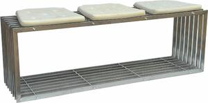 DanDiBo panca da giardino in acciaio inox metallo resistente alle intemperie solido 150 cm panca da giardino 96429 panca da parco panca a doghe