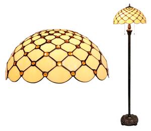 BRILAGI - Tiffany lampada da terra in vetro colorato IVORY SMOOTH 2xE27/60W/230V