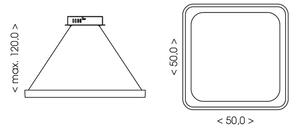 BRILAGI - Lampada LED a sospensione dimmerabile con cavo FALCON SLIM LED/50W/230V 50x50 cm beige + telecomando