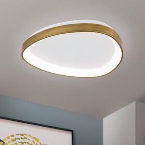 ORION Plafoniera Charlie LED, Ø 45 cm, bianco opalino, colore ottone antico