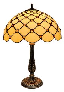 BRILAGI - Lampada da tavolo Tiffany in vetro colorato IVORY SMOOTH 2xE27/60W/230V