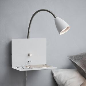 Markslöjd Applique Logi con mensola, bianca