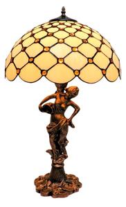 BRILAGI - lampada da tavolo Tiffany in vetro colorato IVORY SMOOTH 1xE27/60W/230V