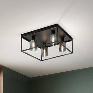 FISCHER & HONSEL Plafoniera Iska con cornice, 4 luci