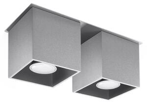Lampada da soffitto QUAD 2 grigio 2xGU10 10W alluminio 12x11x26cm Sollux Lighting