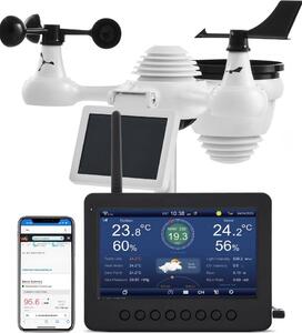 Stazione meteo WLAN 7-in-1 - Display TFT da 186 mm - Sensore wireless per esterni - Stazione meteo IPX6 per uso interno ed esterno - Dati meteo precisi in tempo reale