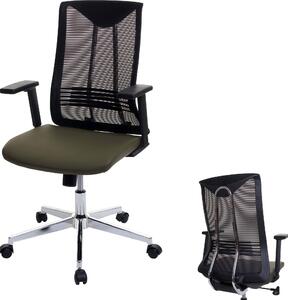 Sedia da ufficio HWC-J53, sedia girevole da scrivania, similpelle ergonomica ~ verde oliva