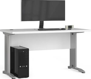 Scrivania BM-135 bianca con dettagli in metallo e costruzione robusta 135 cm