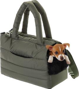Borsa per cani "Fluffy Ride" -36x17x24 cm- Elegante borsa per il trasporto di cani, gatti e conigli, leggera, sicura | Doggy