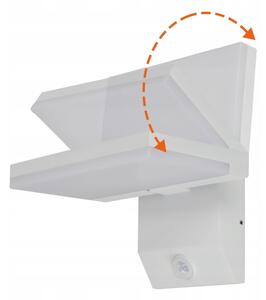 Lampada da parete esterna LED con sensore, 18W/230V, IP44, bianca