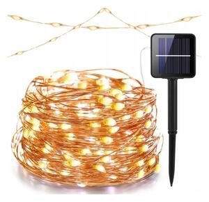 Catena decorativa solare a LED 200xLED/1,2V 800 mAh 12 m IP44 nero