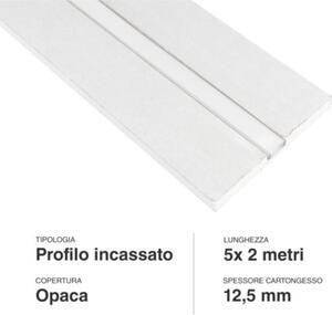 Set di 5 Profili LED da 2 Metri Integrati nel Cartongesso - Adatti a Strisce LED fino a 12,4mm