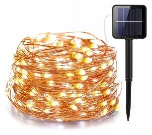 Catena decorativa solare a LED 200xLED/1,2V 800 mAh 12 m IP44 nero