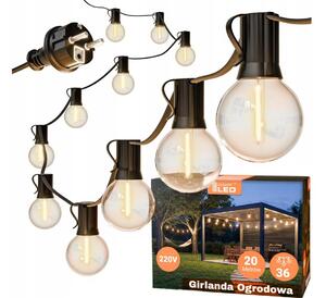 Catena decorativa LED per esterni 36xE12/1W/230V 22,35 m IP65 nero