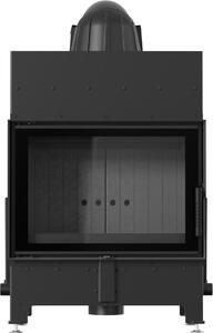 Caminetto ad aria FLOKI S singolo 8 kW Ø 160 con Thermotec nero e meccanismo di chiusura