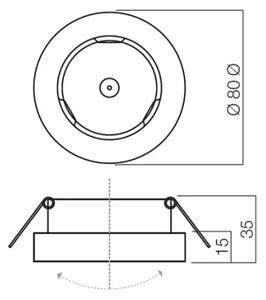 Redo 70279 - Plafoniera da incasso MT 1xGU5,3/50W/12V cromo satinato