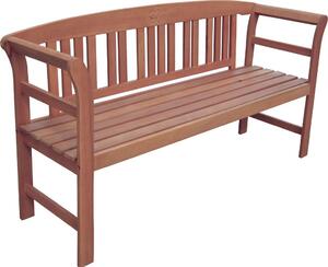 Panchina HARLAND con rosa - 3 posti / 157 cm - eucalipto oliato