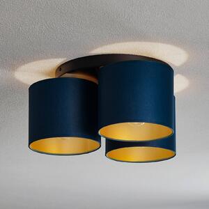 Luminex Plafoniera Soho cilindro, 3 luci blu/oro