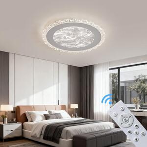 Plafoniera LED dimmerabile con telecomando, a variazione continua 3000-7000 K, a risparmio energetico e durevole, dal design moderno in bianco o nero, ideale per soggiorno, camera da letto e cucina (253-YX-WH)