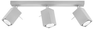 Lampada da soffitto MERIDA 3 grigio 3xGU10 10W acciaio 16x6x45cm Sollux Lighting