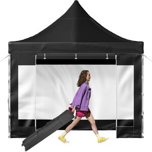 Gazebo pieghevole 3x3 m - Gazebo pop-up 240 g di poliestere rivestito in PVC - Tenda da festa/tenda da giardino/tenda da spiaggia regolabile - 1,95-2,13 m - Utilizzo versatile