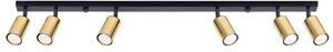 Lampada da soffitto WINX 6L nero/oro 6xGU10 10W acciaio 18.5x6x118cm Sollux Lighting