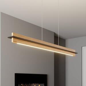 Quitani Lampada LED a sospensione Lexa, rovere/nero, lunghezza 118 cm